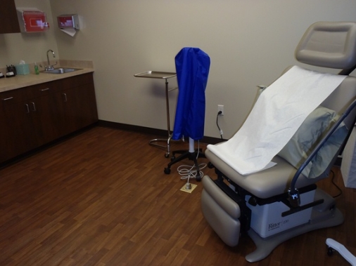 Seated exam table at Simply Women's Health